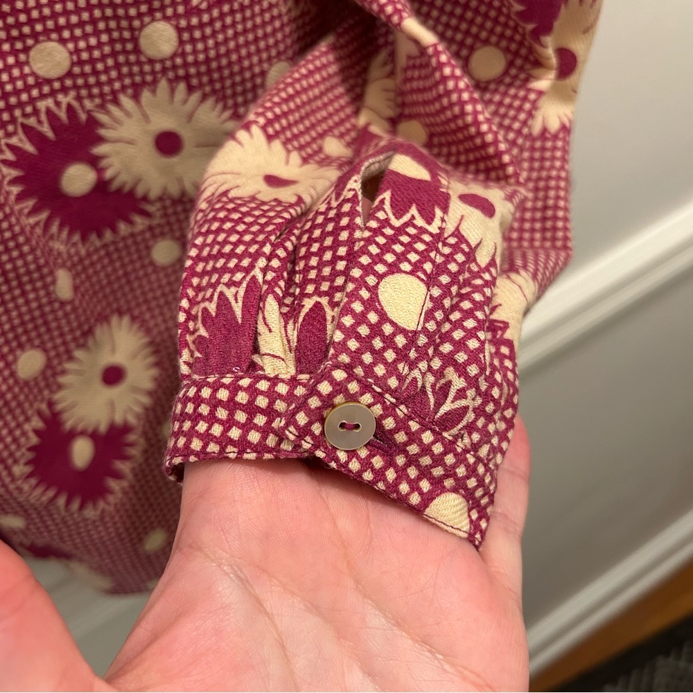 Alix of Bohemia Annabel Berry Daisy Shirt cotton wool pink fuchsia cream - Picture 9 of 15